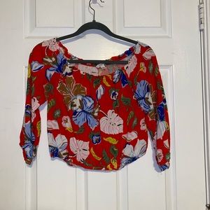 Candie’s Stretchy tropical cropped top